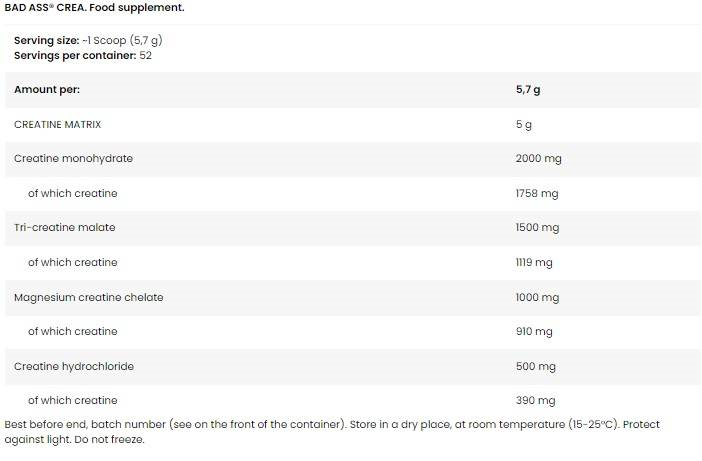 Bad Ass Creatine- 52 Serv.-300g-