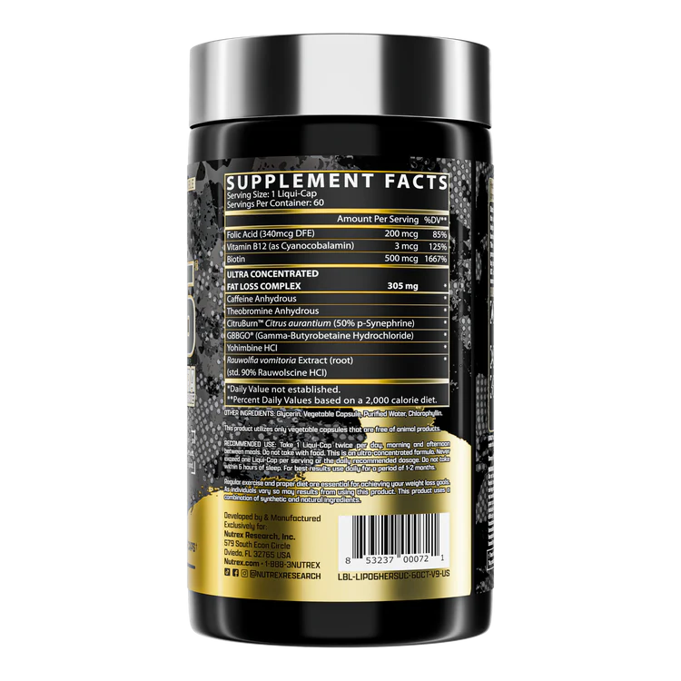 Nutrex Research Lipo-6 Hers Ultra Concentrate – Women’s Fat Burner – 60 Capsules-