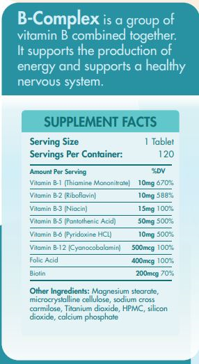 Organic Nation B-Complex Advanced Formula-120Serv.-120Tabs-