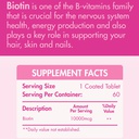 Organic Nation Biotin 10,000MCG Ultimate Hair Growth-60Serv.-60Tablets-