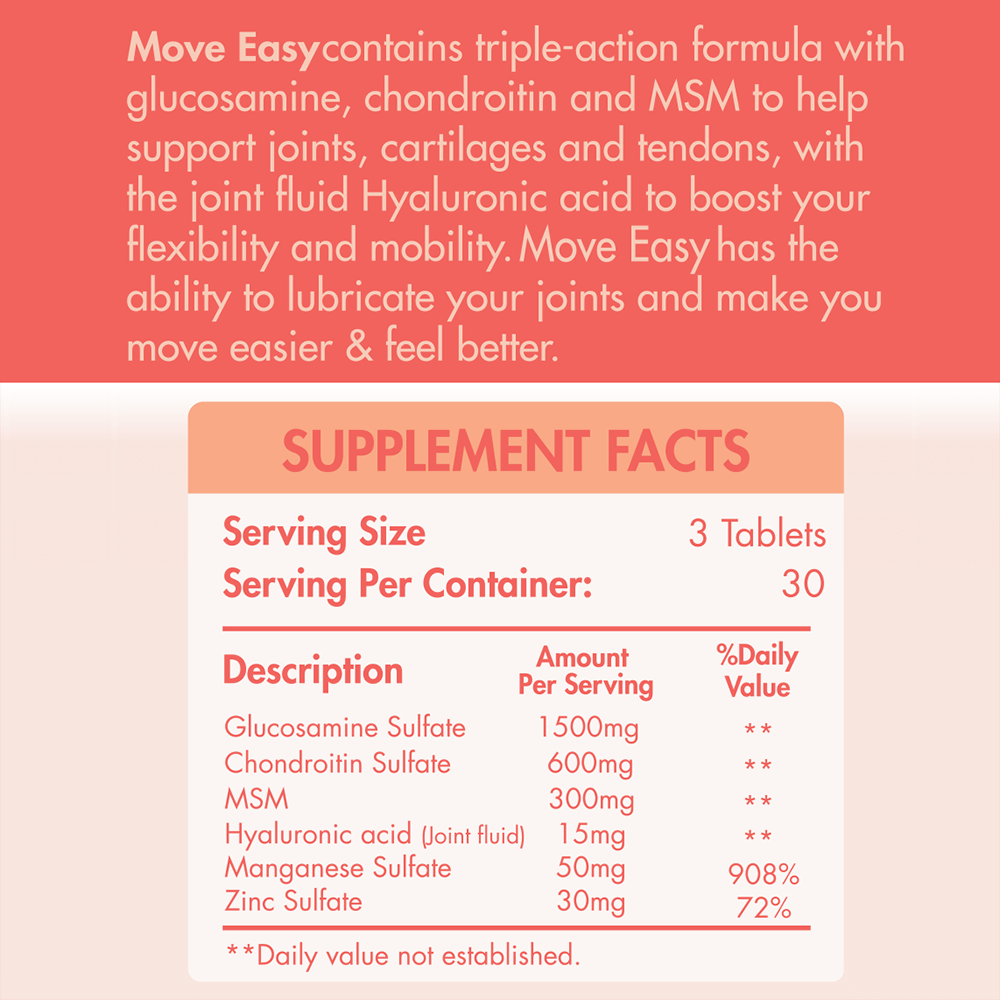 Organic Nation Super Strength Move Easy-30Serv.-90Coated Tablets-