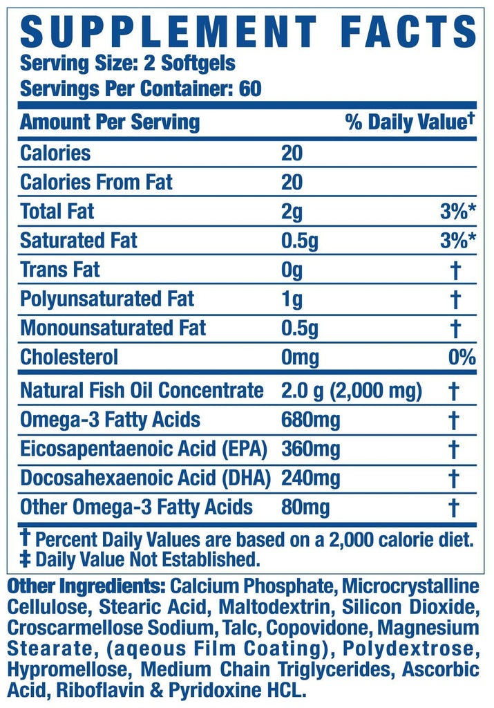 Ronnie Coleman Signature Series Omega-3 XS -120 Softgels-