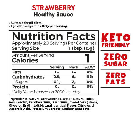 Zero Treat - Healthy Strawberry Sauce 300gm-