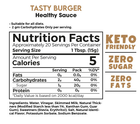 Zero Treat - Healthy Tasty Burger Sauce 300gm-