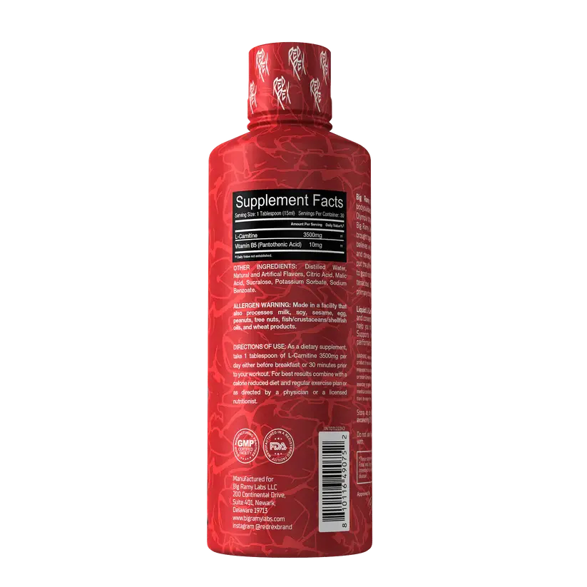 Big Ramy Labs  Red Rex L-Carnitine Liquid Shots-3500MG-32Serv.-Pineapple-.webp