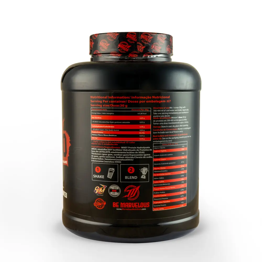 Marvelous Nutrition Hydro 100% Hydrolyzed Whey Protein Isolate-67Serv.-2KG.webp