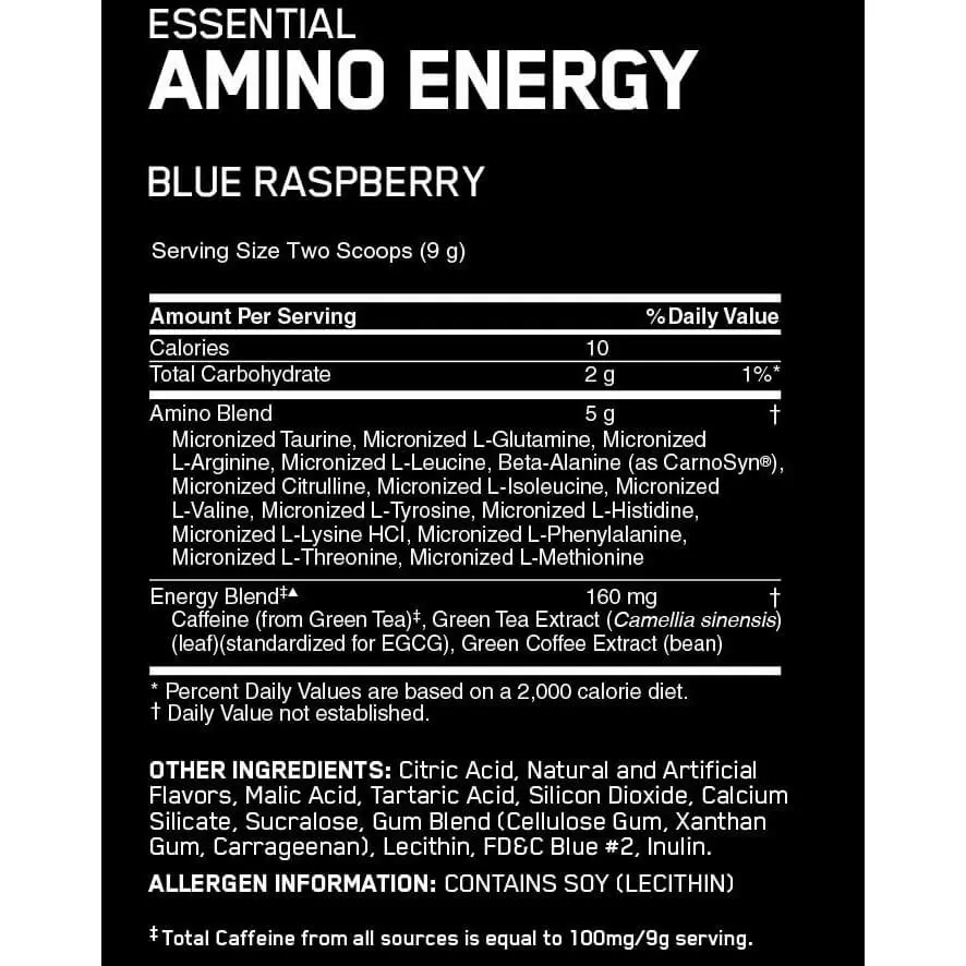 Optimum Nutrition Essential Amino Energy, Blue Raspberry - 1.29 lbs (270g)-1.webp