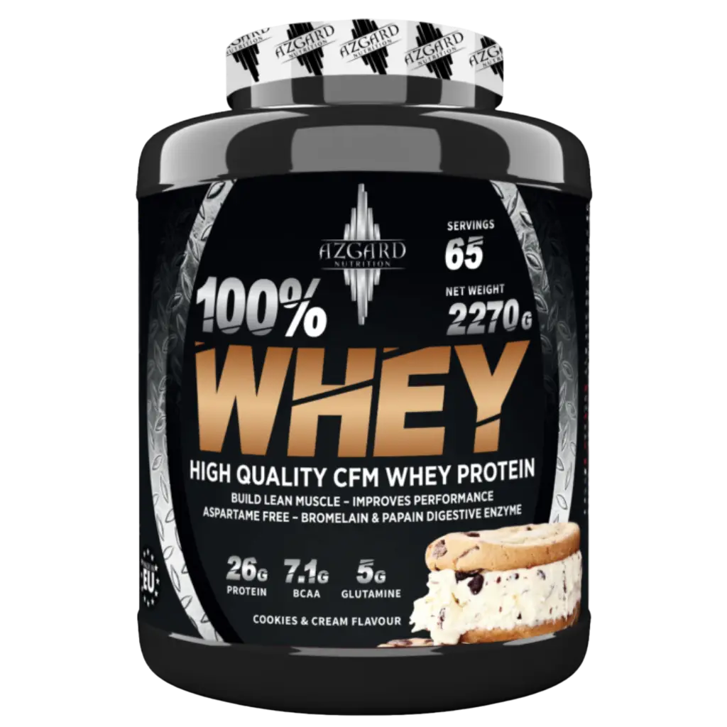 Azgard Nutrition 100% Whey High Quality CFM Whey Protein-2.27KG-65Serv.-Cookies&Cream 