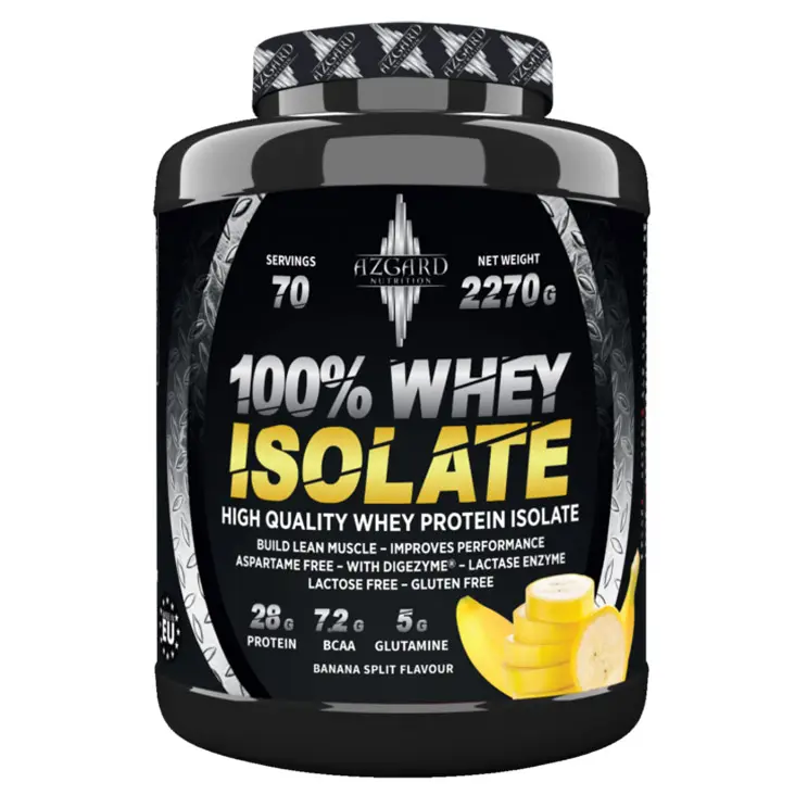 Azgard Nutrition 100% Whey Isolate High Quality Whey Protein Isolate-2.27KG-70Serv.-Banana 
