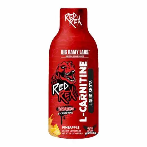 Big Ramy Labs  Red Rex L-Carnitine Liquid Shots-3500MG-32Serv.-Pineapple