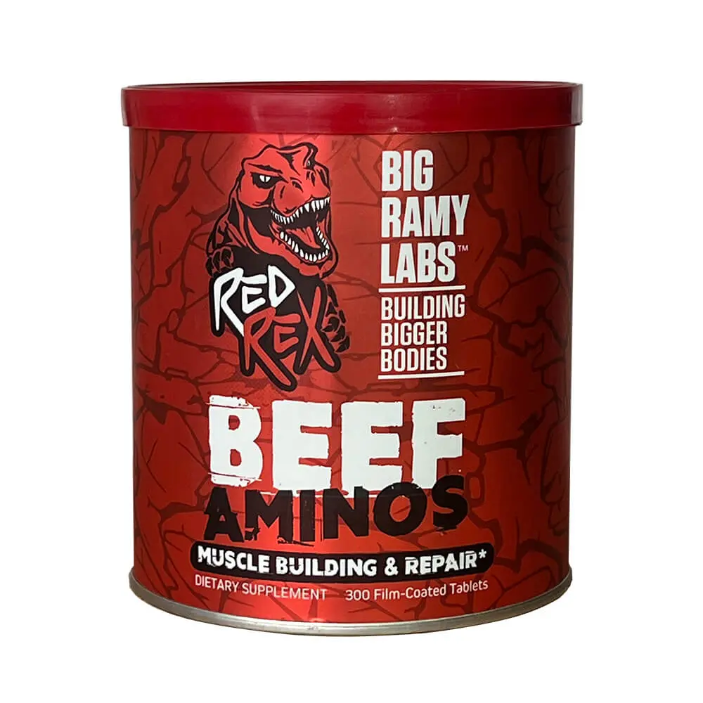 Big Ramy Labs Red Rex Beef Aminos-300 Coated Tablets-100Serv.