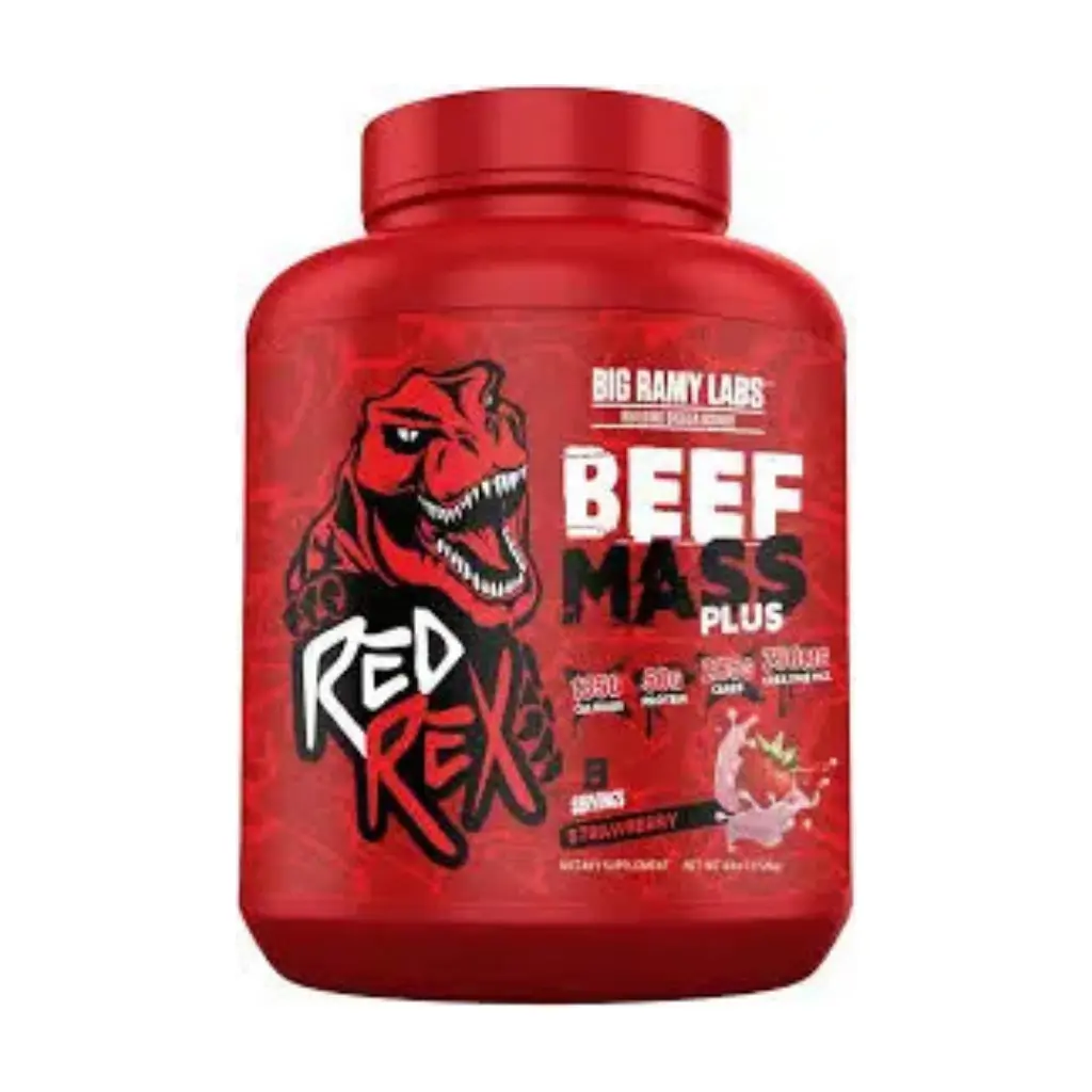 Big Ramy Labs Red Rex Beef mass plus-2.71KG-8serv.-Strawberry.
