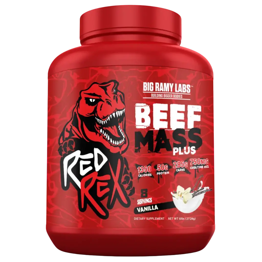 Big Ramy Labs Red Rex Beef mass plus -2728gm -8serv.-Vanilla