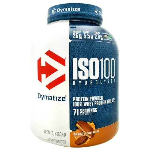 Dymatize ISO100 Whey Protein Powder Isolate-2.3 Kg-71 Serv-Chocolate Peanut Butter.