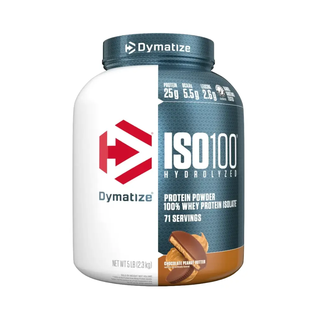 Dymatize ISO100 Whey Protein Powder Isolate-2.3 Kg-71 Serv-Chocolate Peanut Butter.