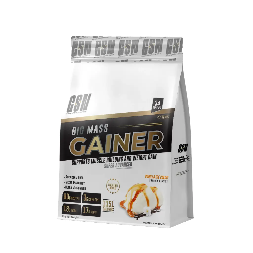 GSN Big Mass Gainer-6KG-34 Serv.-Vanilla Ice Cream