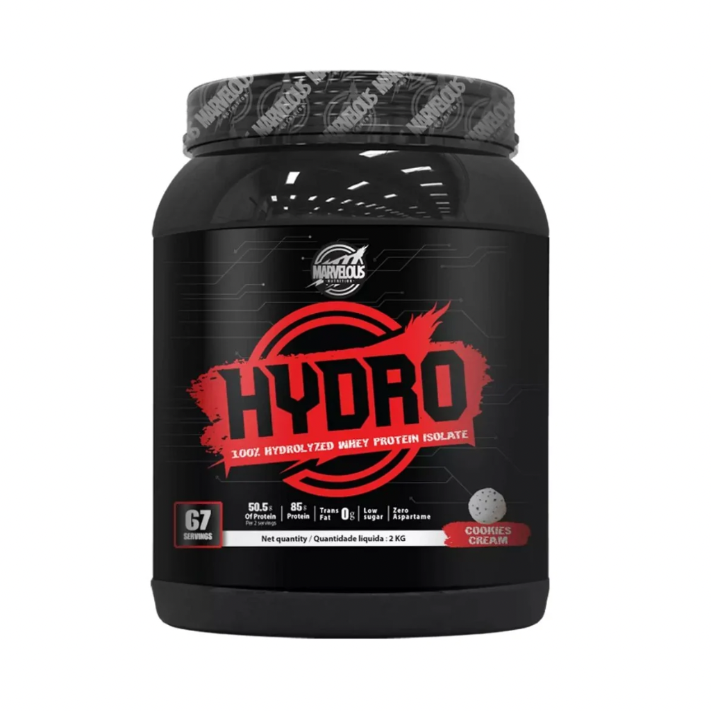 Marvelous Nutrition Hydro 100% Hydrolyzed Whey Protein Isolate-2KG.-67Serv.-Cookies Cream