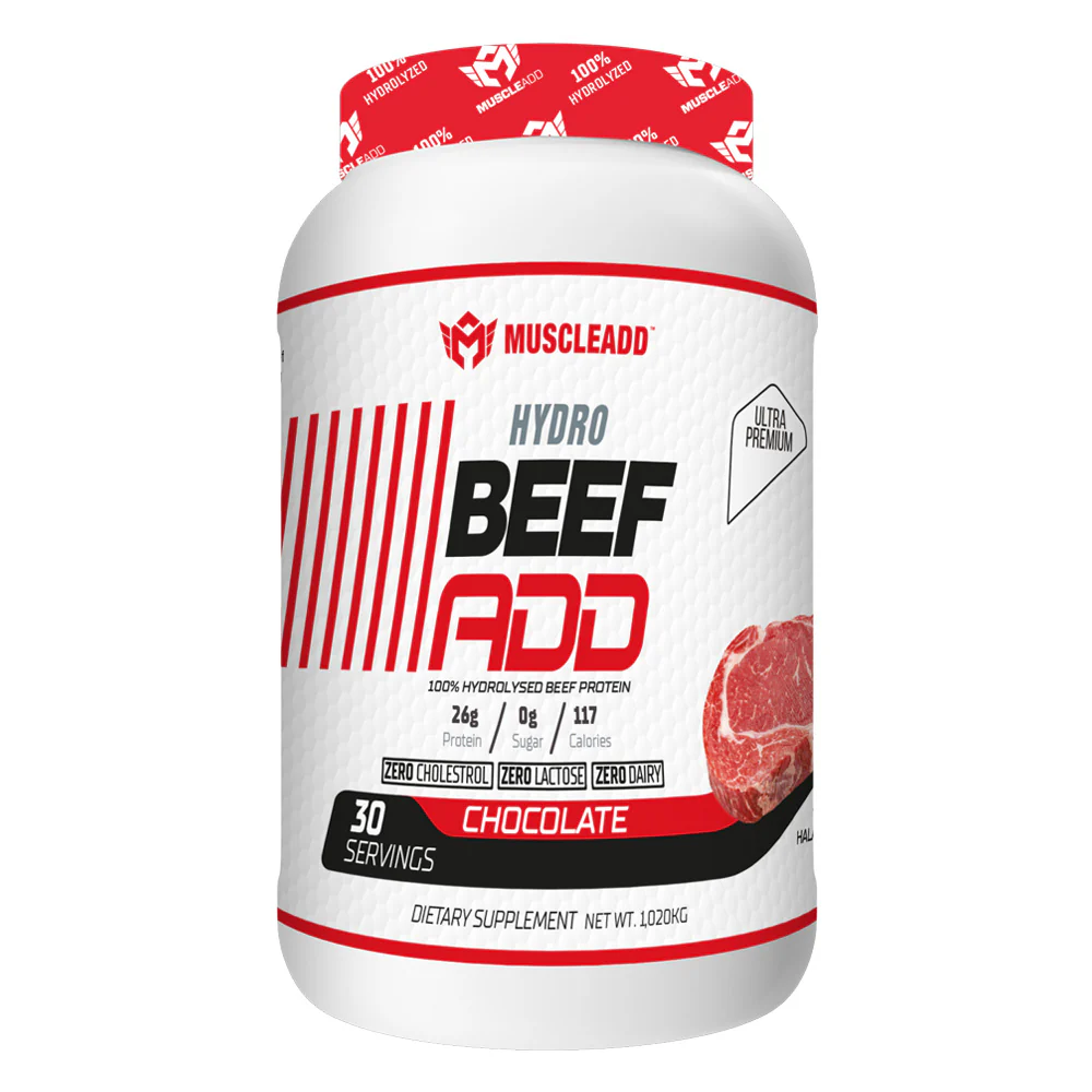 Muscle Add Hydro Beef Add 100% Hydrolyesd Beef Protein-30Serv.-1020Kg-Chocolate