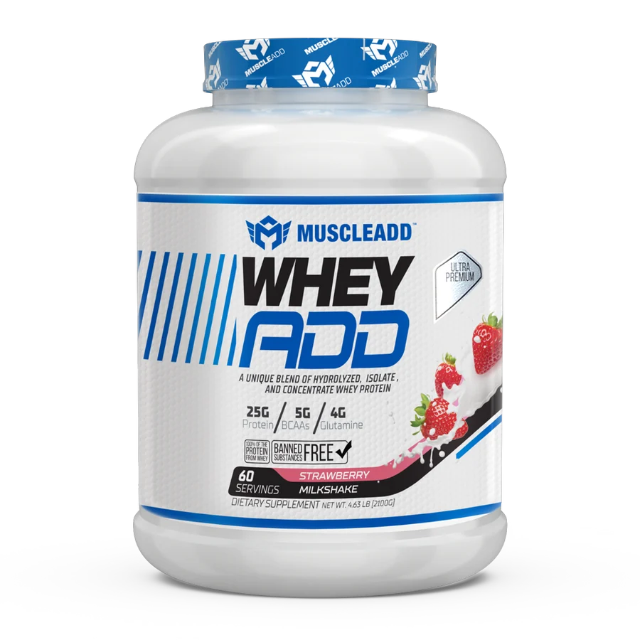 Muscle Add Whey Add-60Serv-2100G-Strawberry Milkshake