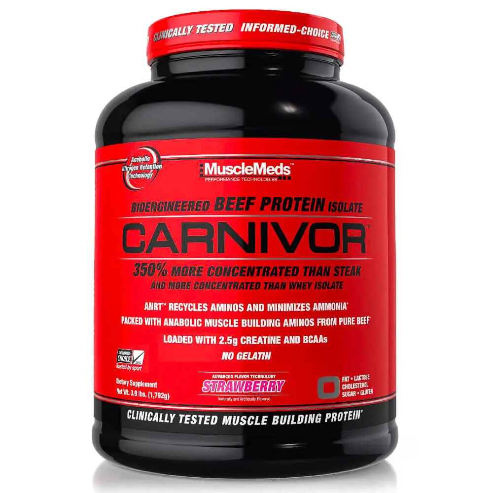 Musclemeds Bioengineered Beef Protein isolate Carnivor-56Serv.-1803G-Strawberry