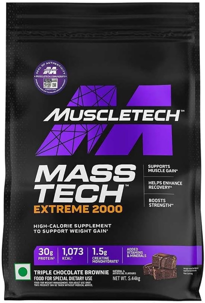 Muscletech Mass Tech Extreme 2000 5.44kg - Triple Chocolate Brownie