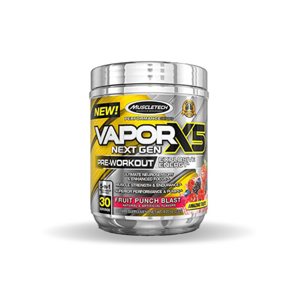 Muscletech Vapor X5 Pre-Workout 30 Serv.-Fruit Punch Plast