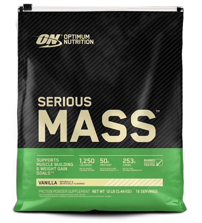 Optimum Nutrition Serious Mass High Protein Weight Gainer, 5.44 Kgs - vanilla