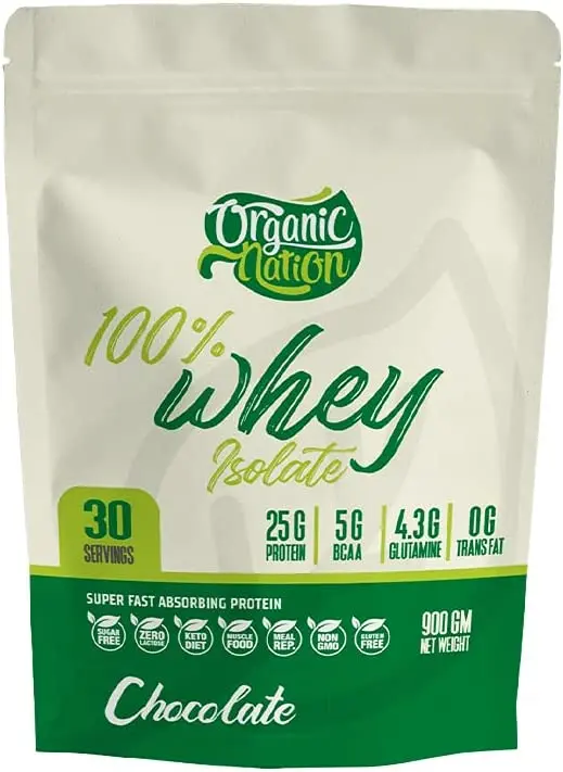 Organic Nation 100% Isolate whey- 30Serv.-900G-Chocolate
