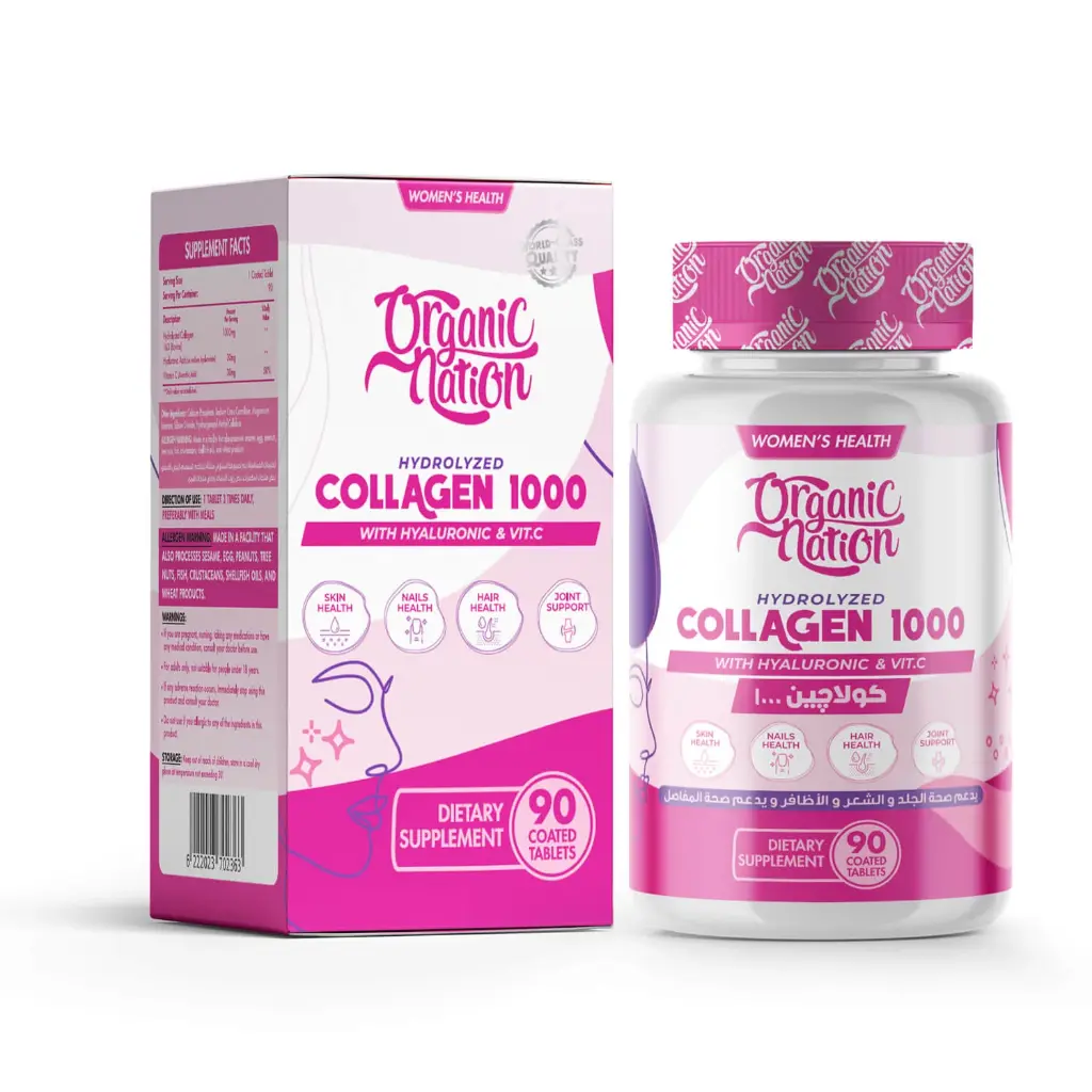 Organic Nation Hydrolyzed Collagen 1000+-90Coated Tablets