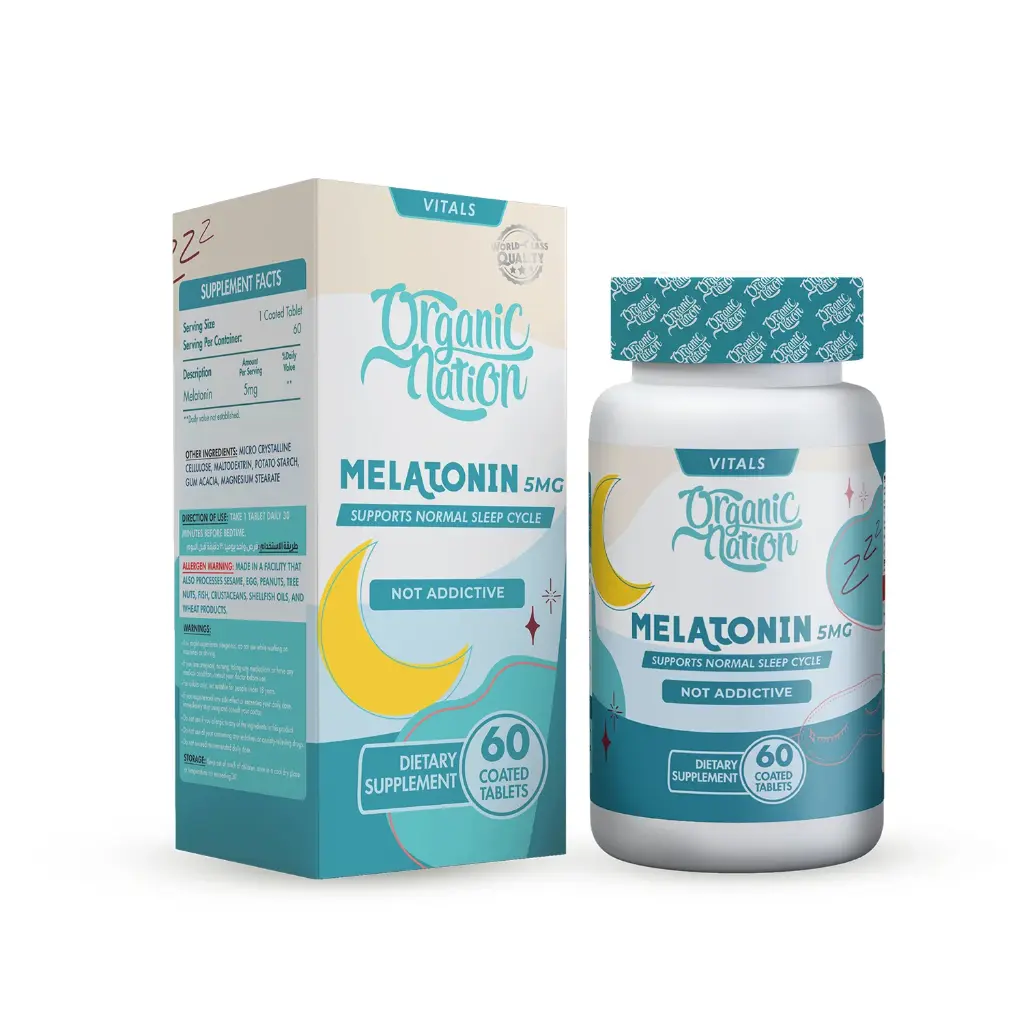 Organic Nation Melatonin 5mg-60Serv.- 60Coated Tablets