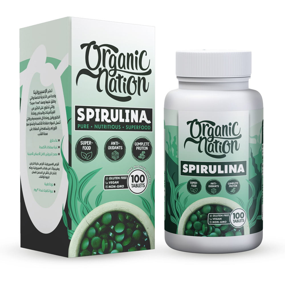 Organic Nation Spirulina-33Serv -100Tabs