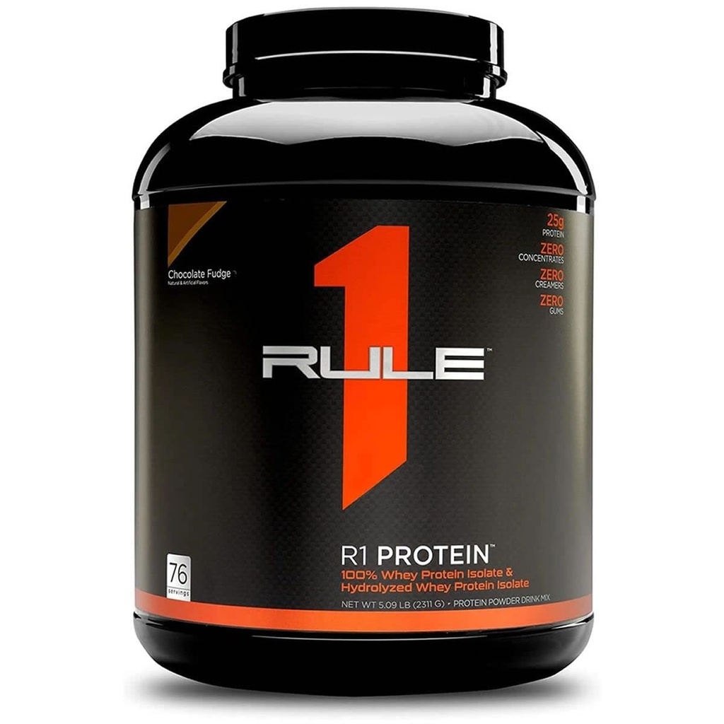 Rule One 100% Whey Protein Isolate&Hydrolyzed Whey Protei Isolate-2.24KG -76Ser - Chocolate Fudge