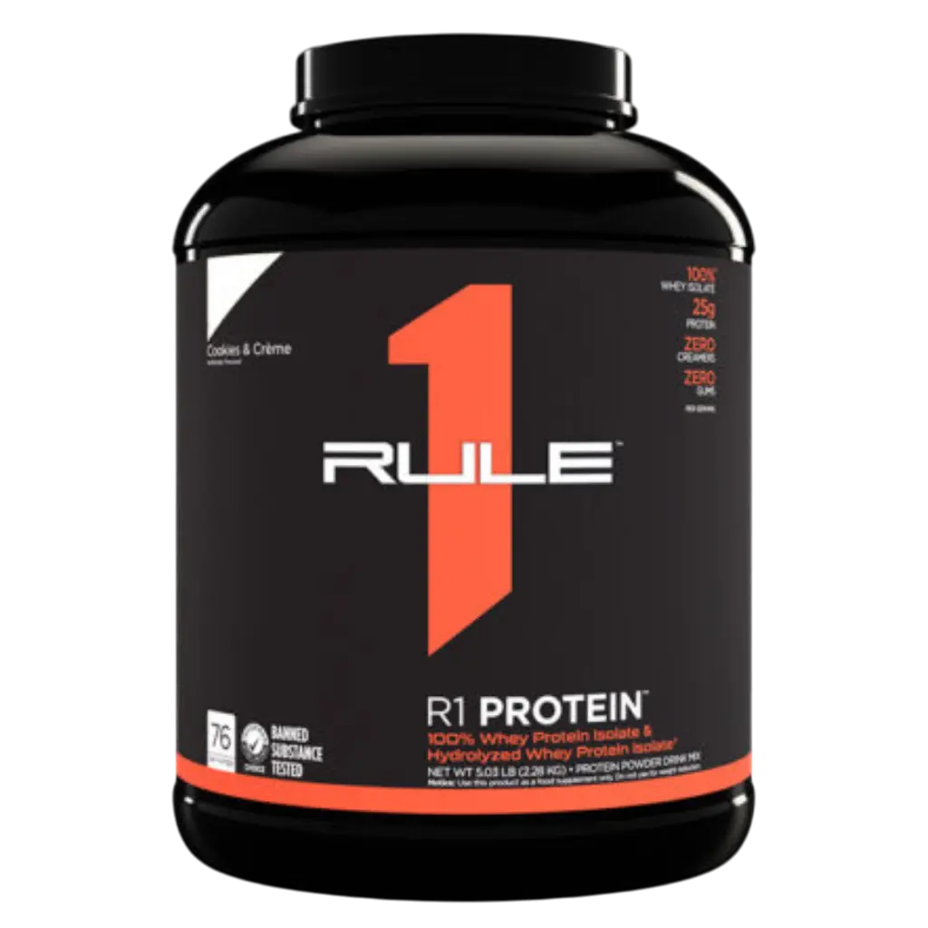 Rule One 100% Whey Protein Isolate&Hydrolyzed Whey Protei Isolate-2.24KG -76Ser - Cookies&Creme