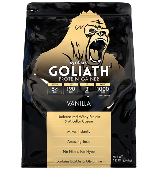 Syntrax GOLIATH Protein Gainer- 41 sev-.5.44 Kg-Vanilla.