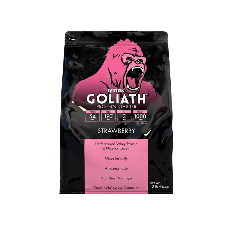 Syntrax GOLIATH Protein Gainer-Strawberry- 41 sev-.5.44 Kg.