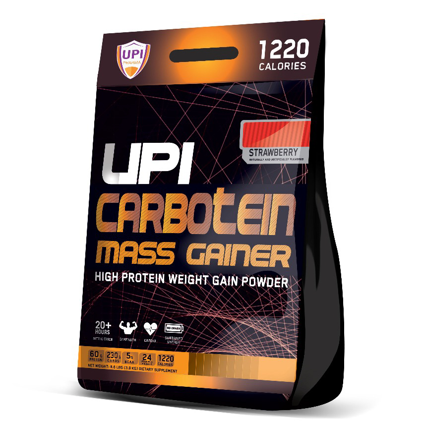 UPI Carbotein Mass Gainer - 13Serv. - 3.9KG - Strawberry Flavor
