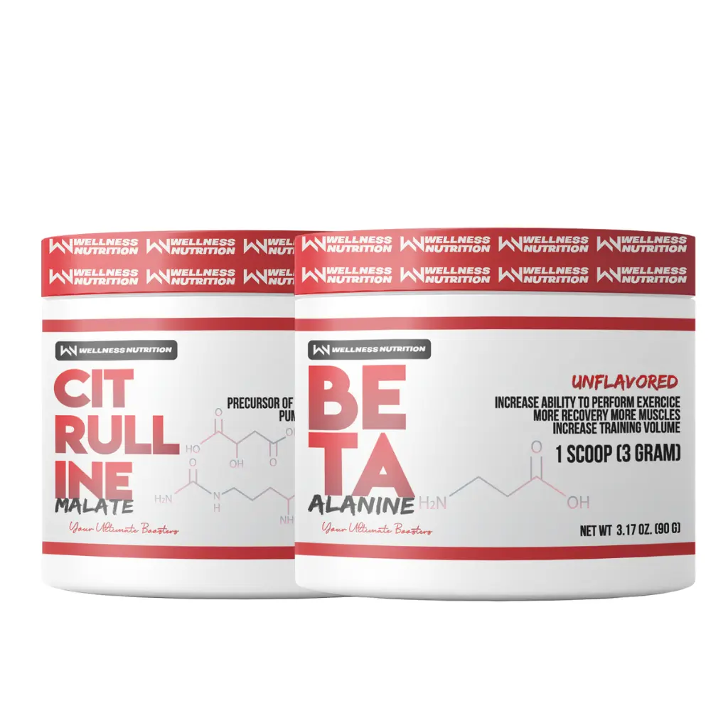  Wellness Nutrition Citrulline Malate-90G-30Serv.-Unflavored +  Wellness Nutrition Beta Alanine-90G-30serv.-Unflavored