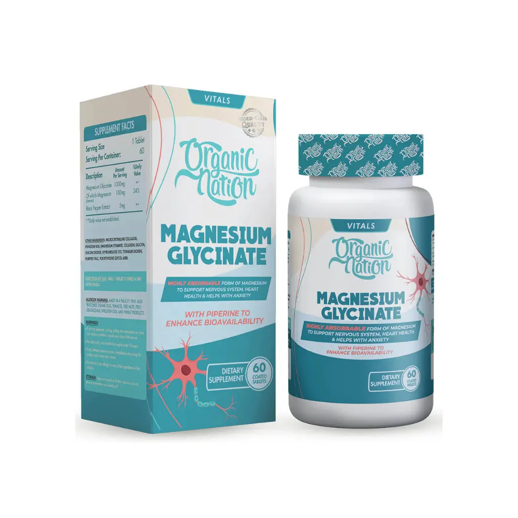 Organic Nation Magnesium Glycinate- 60Tablets