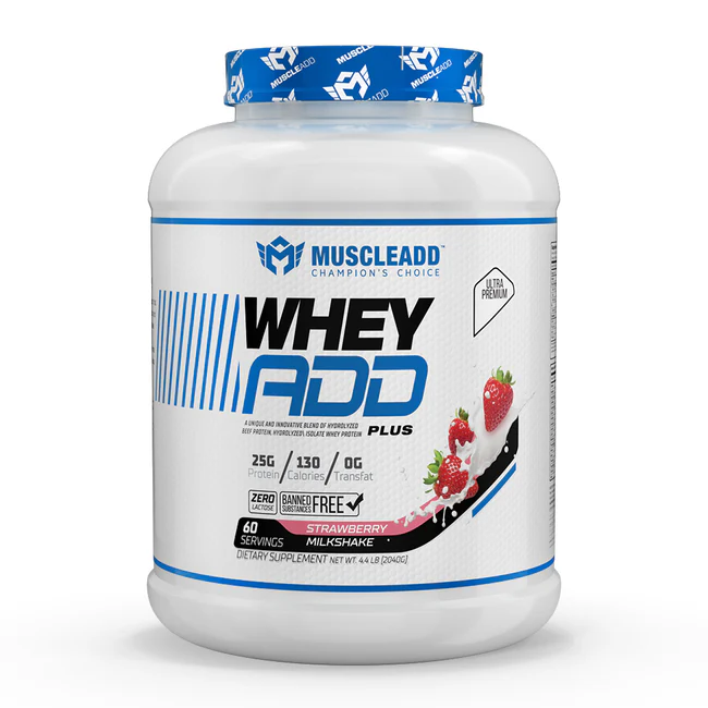 Muscle Add Whey Add Plus-60Serv.- 2040G-Strawberry Milkshake