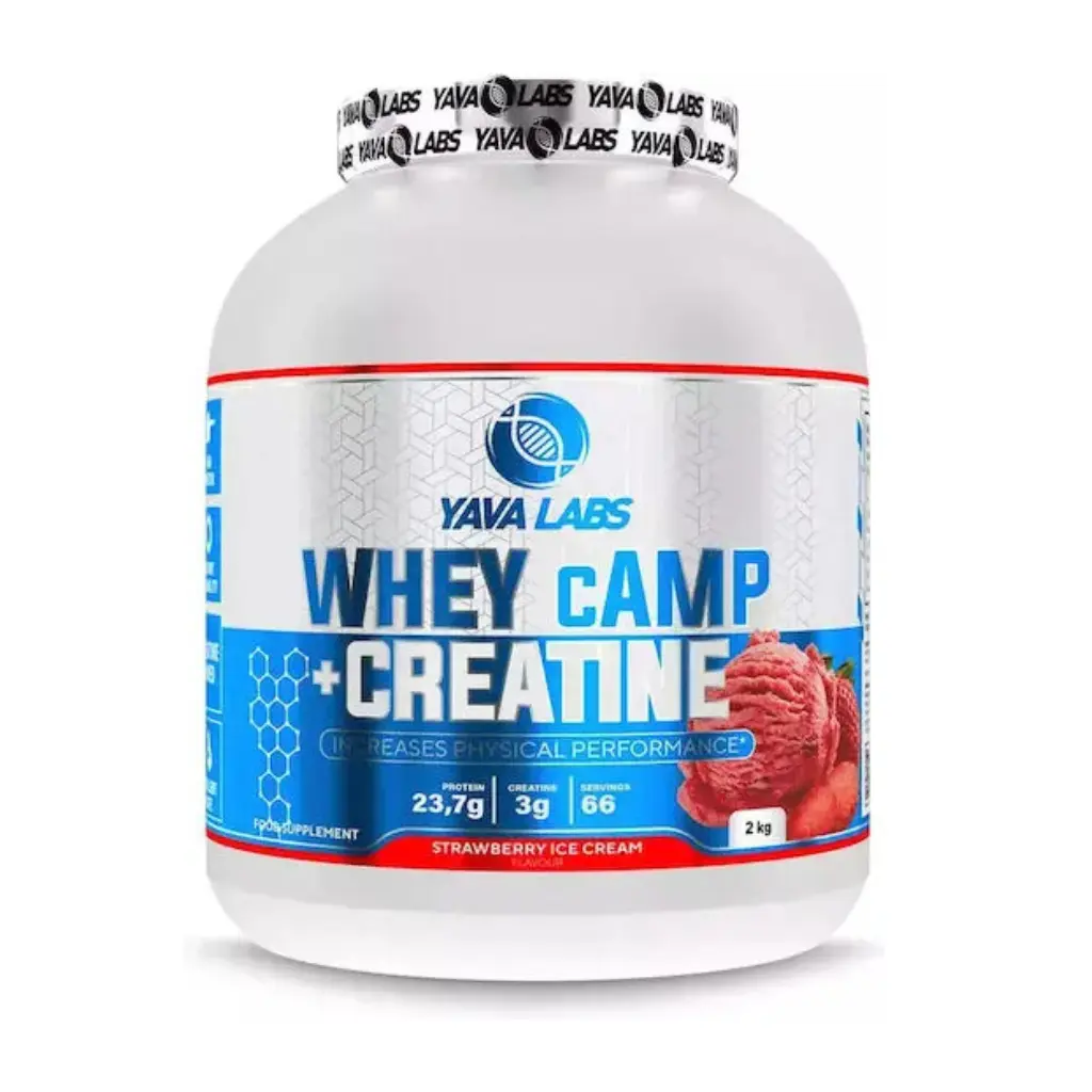 Yava Labs Whey Protein  Camp +Creatine 66 Ser -2Kg-Strawberry Ice Cream