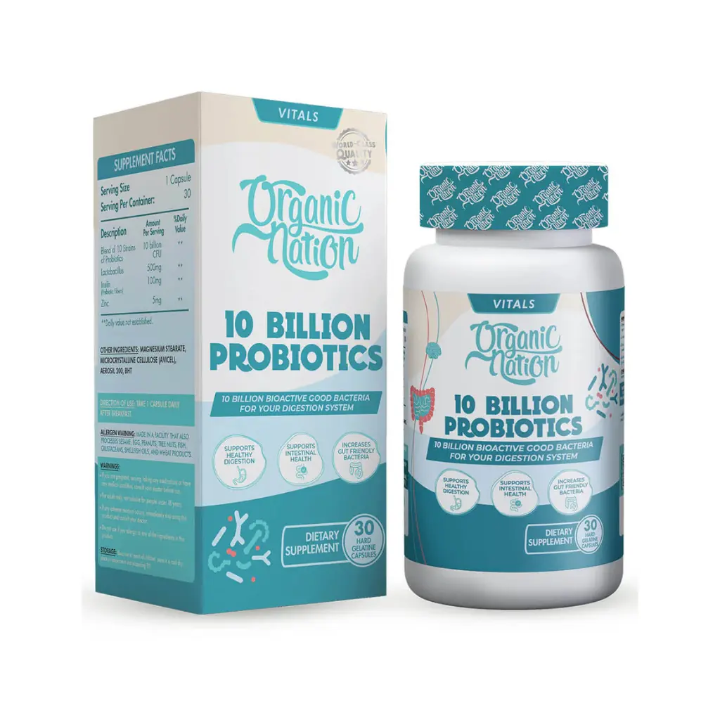 Organic Nation 10 Billion Probiotics-30Serv.-30 Capsules