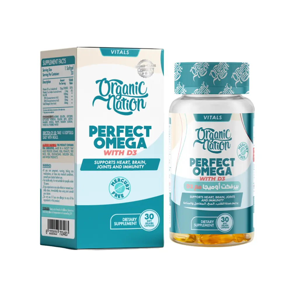 Organic Nation Perfect Omega3 With Vitamin D3-30Serv.-30 Capsules