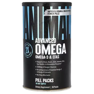 Universal Animal, Advanced Omega-3 & EFAs Pill Packs, 30 Packs