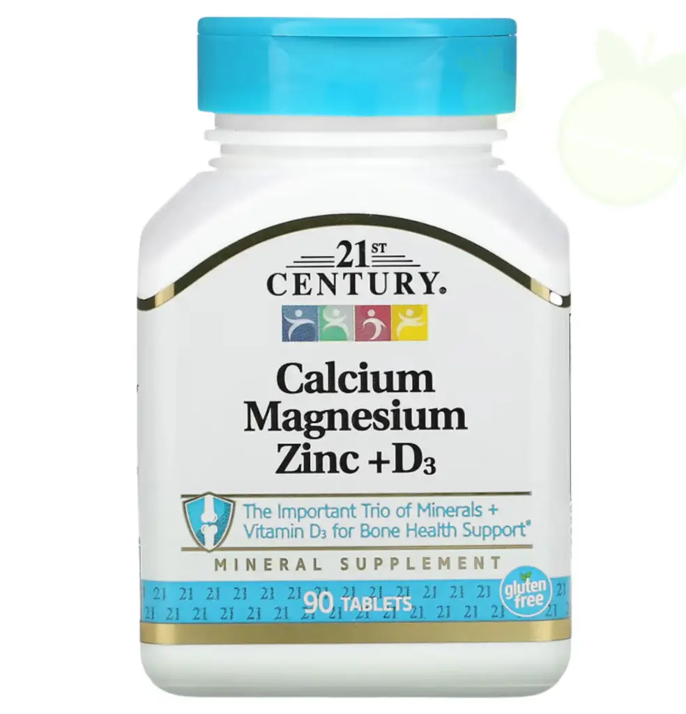 21st Century Calcium Magnesium Zinc+D3-30Serv.-90Tablets