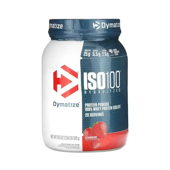 Dymatize Iso100 Hydrolyzed -650G-20Serv.-Strawbery 