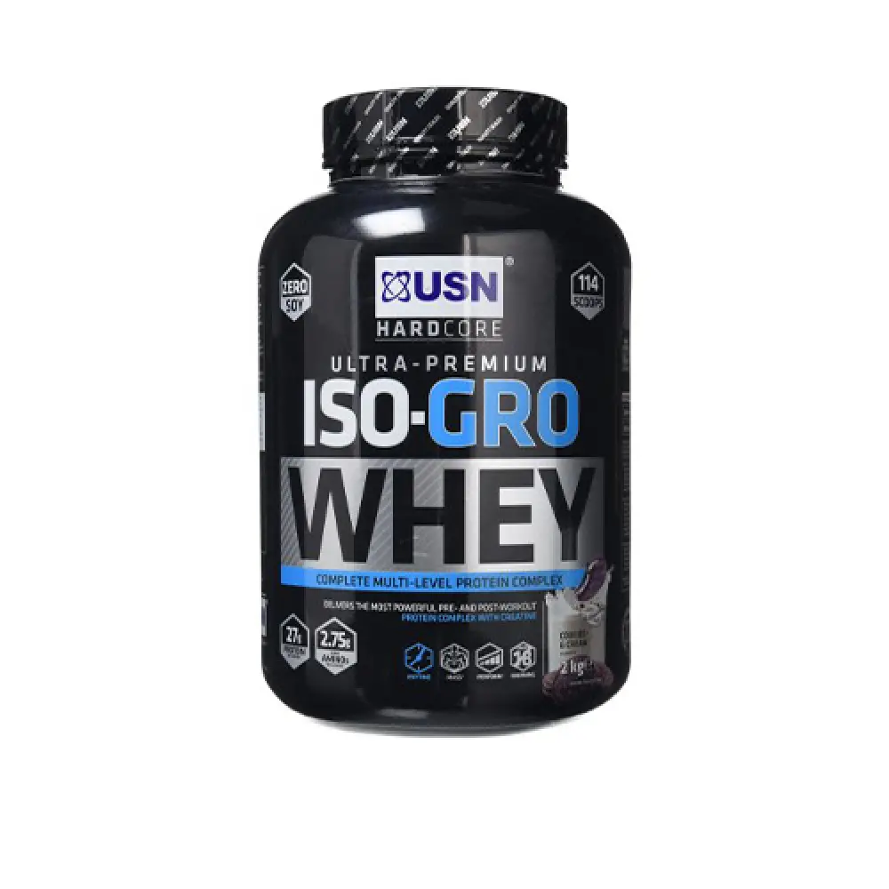 Usn Hardcore Ultra-Premium Iso Gro Whey-57Serv.-2Kg.-Cookies& Cream