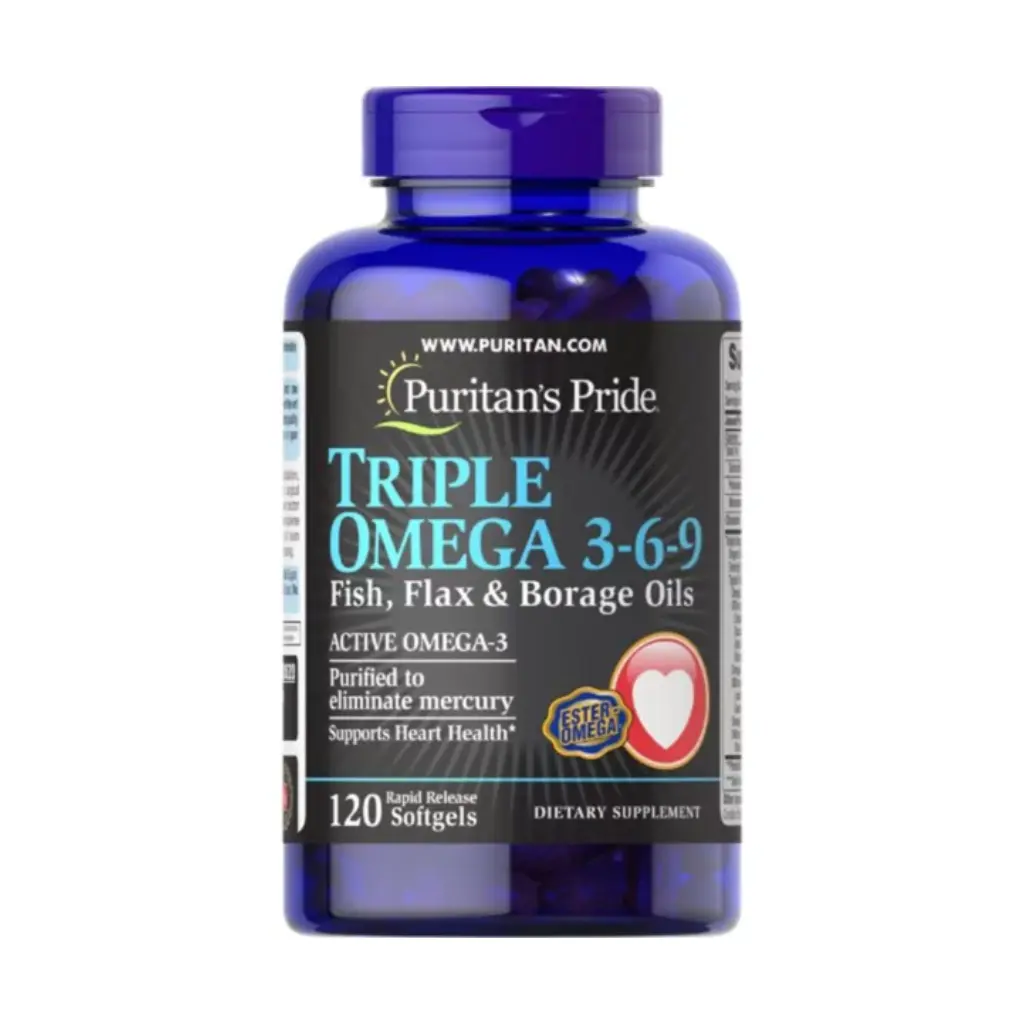 Puritan's Pride Premium Triple Omega 3,6,9-40Serv.-120Soft Gels