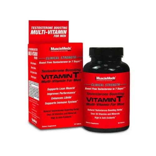 Musclemeds Testosterone Boosting Vitamin T Multi-Vitamin For Men-30Serv.-90Tablets. 