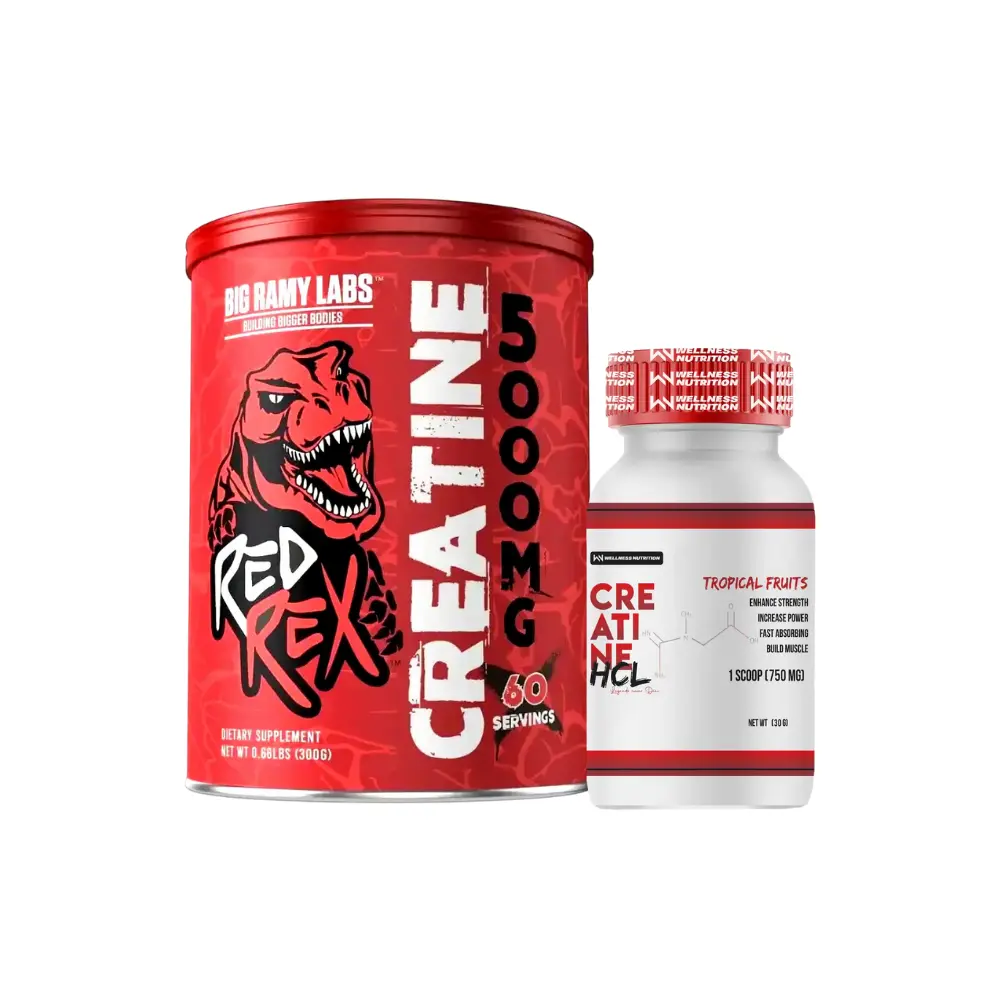 Big Ramy Labs Red Rex Creatine-300gm-60Serv.-Unflavored+Wellness Nutrition-Creatine HCL-30G-30 Serv