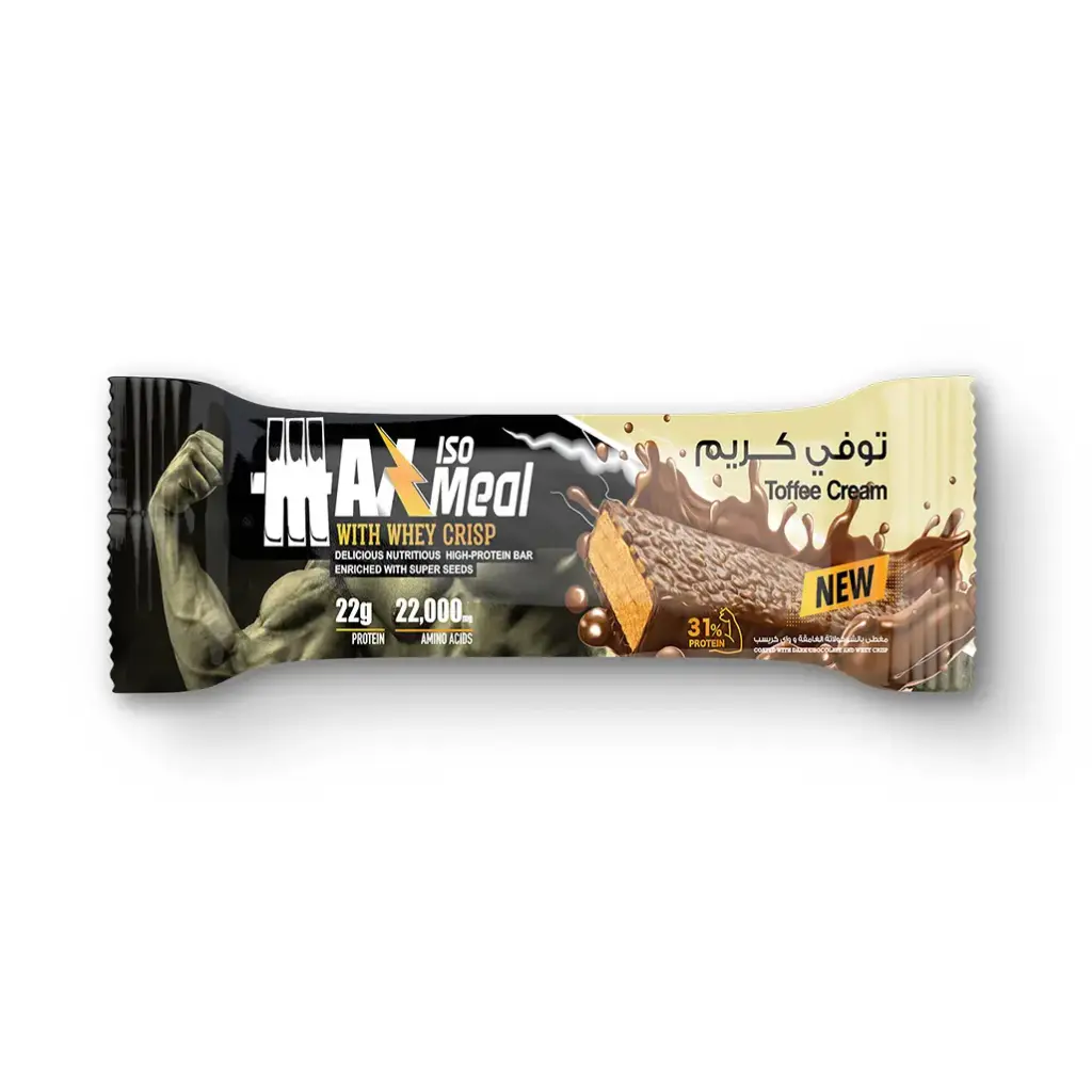 Max Muscle Max Iso Meal - Protein Bar -70G-Toffee Cream 